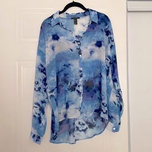 💞2/$20 FOREVER21 Blue Button Down Blouse